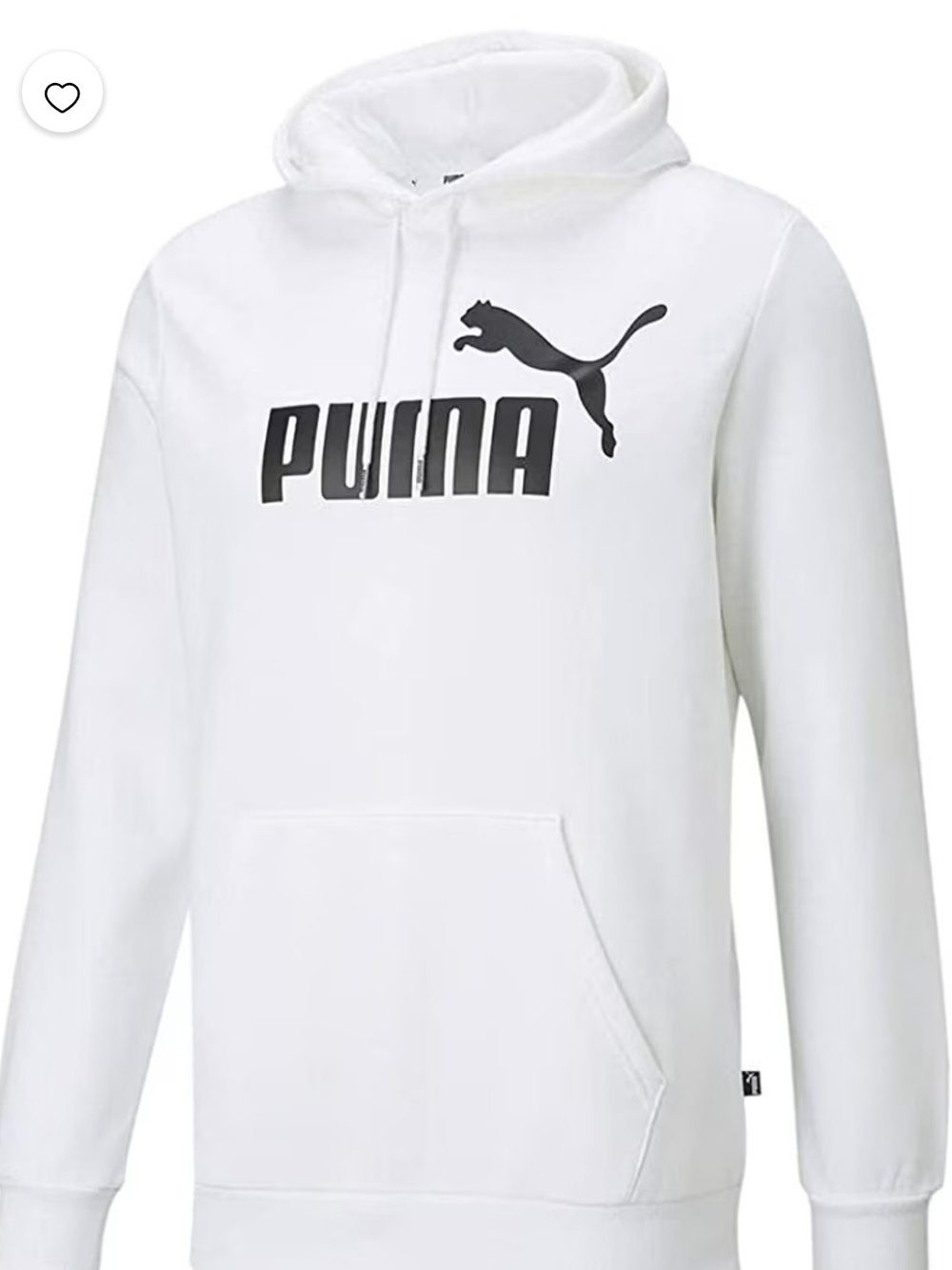 Puma White Hoodie with Black Large Logo